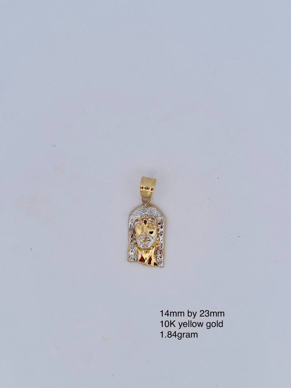 10K Yellow & White Gold Jesus Piece Pendant