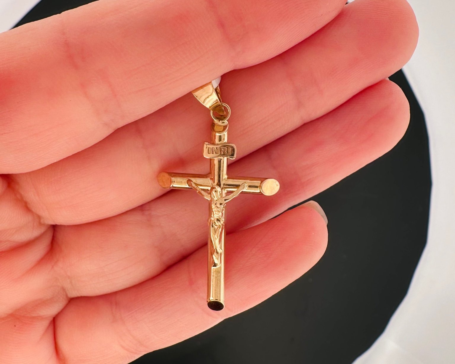 14K Gold Crucifix Pendant  - 4