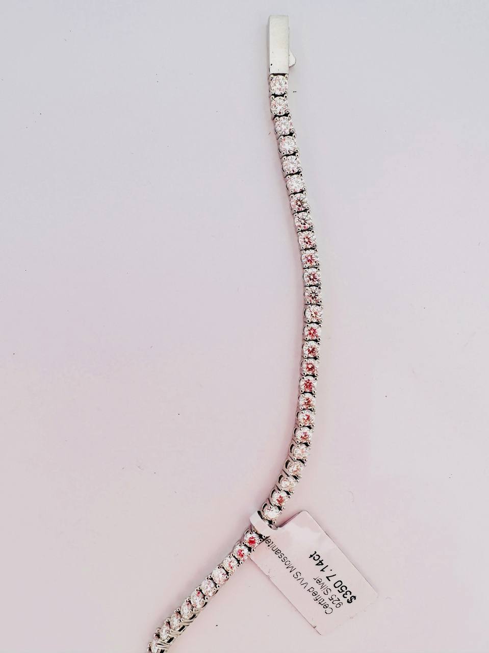 Sterling Silver Tennis Bracelet - 3mm, VVS Moissanite