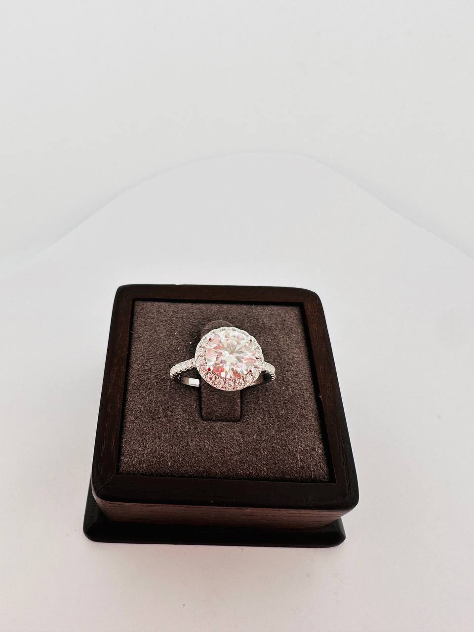 925 Sterling Silver 2ct VVS Moissanite Engagement Ring - 7