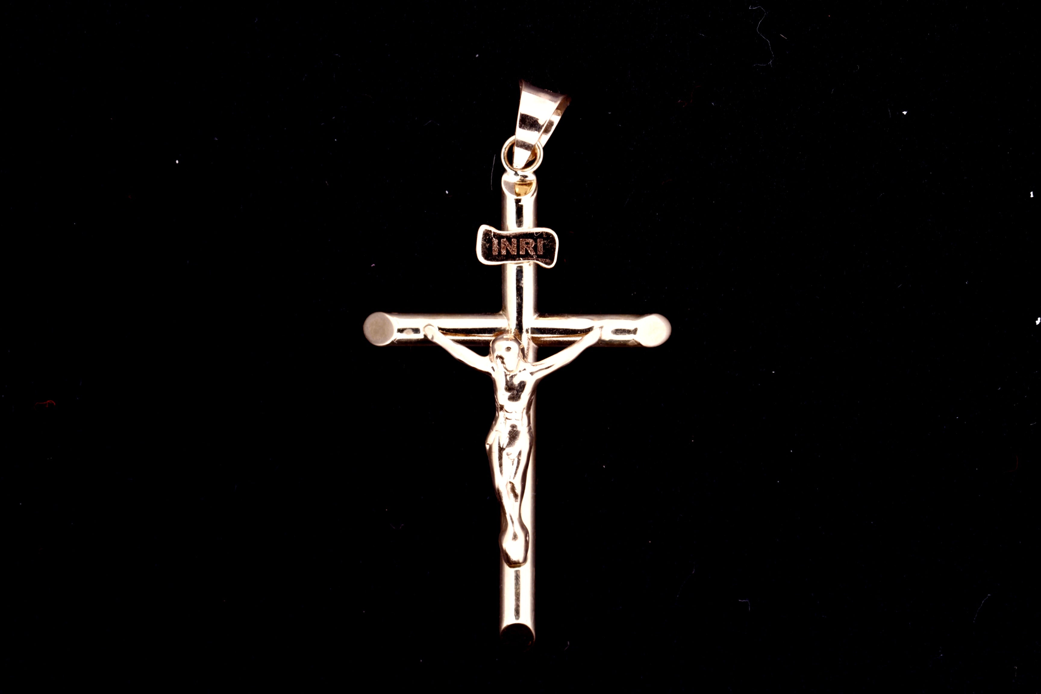 14K Gold Crucifix Pendant  - 4