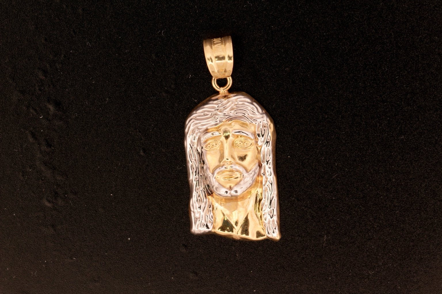10K Yellow & White Gold Jesus Piece Pendant