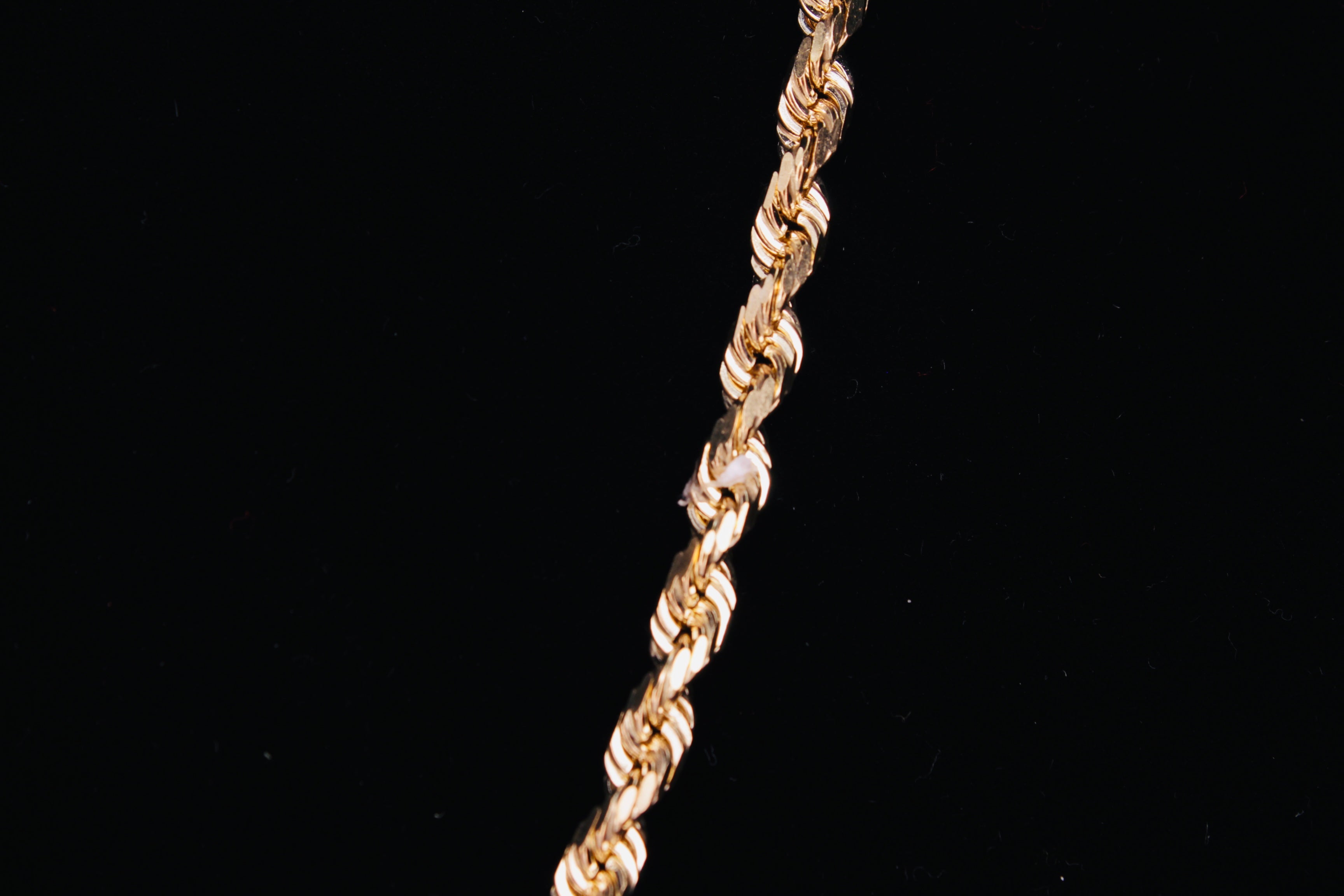 10K Solid Yellow Gold Rope Chain - Diamond Cut - 4.5MM