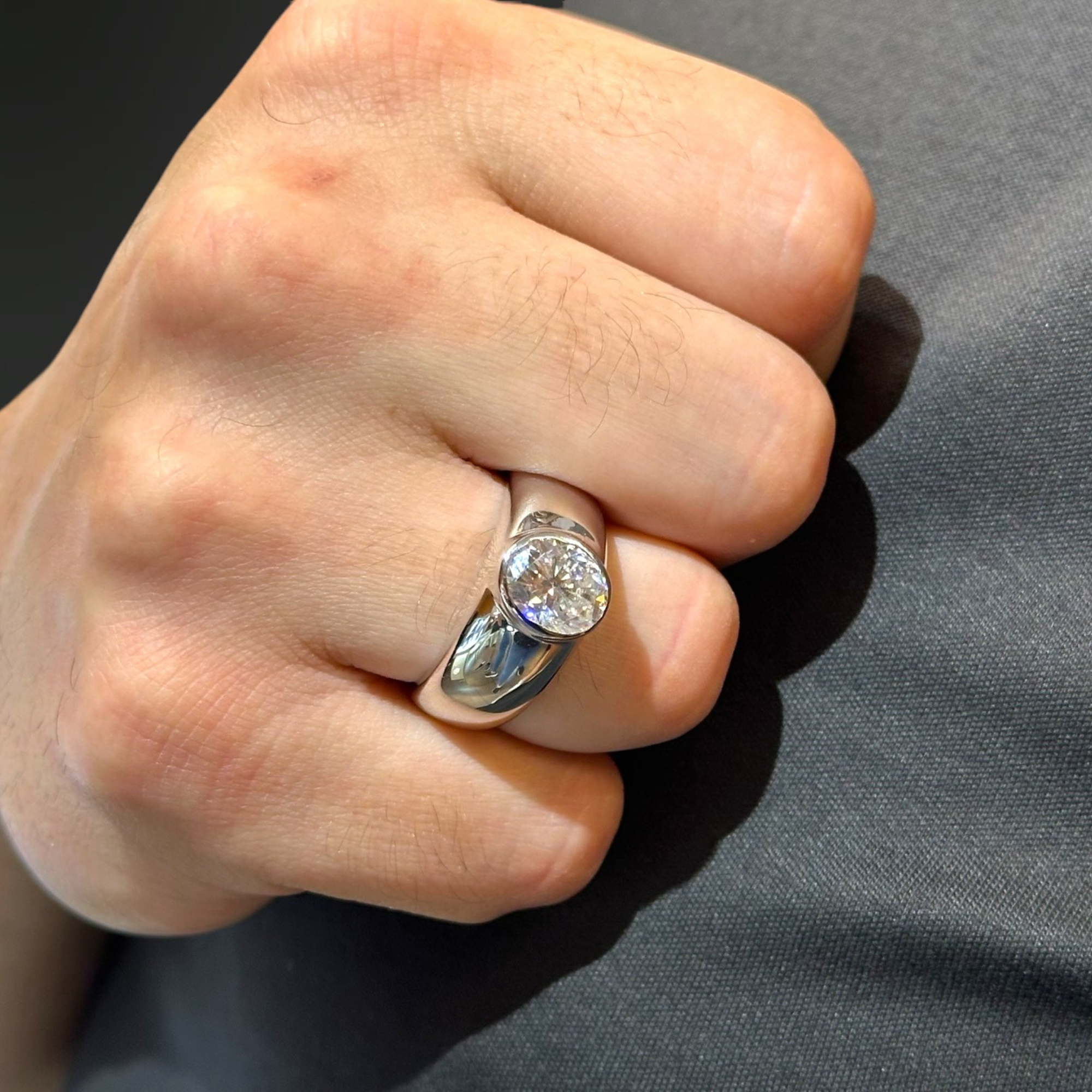 925 Sterling Silver VVS Moissanite Oval cut Ring