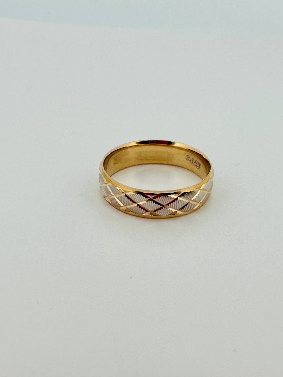 14K Solid Band with Design - 6