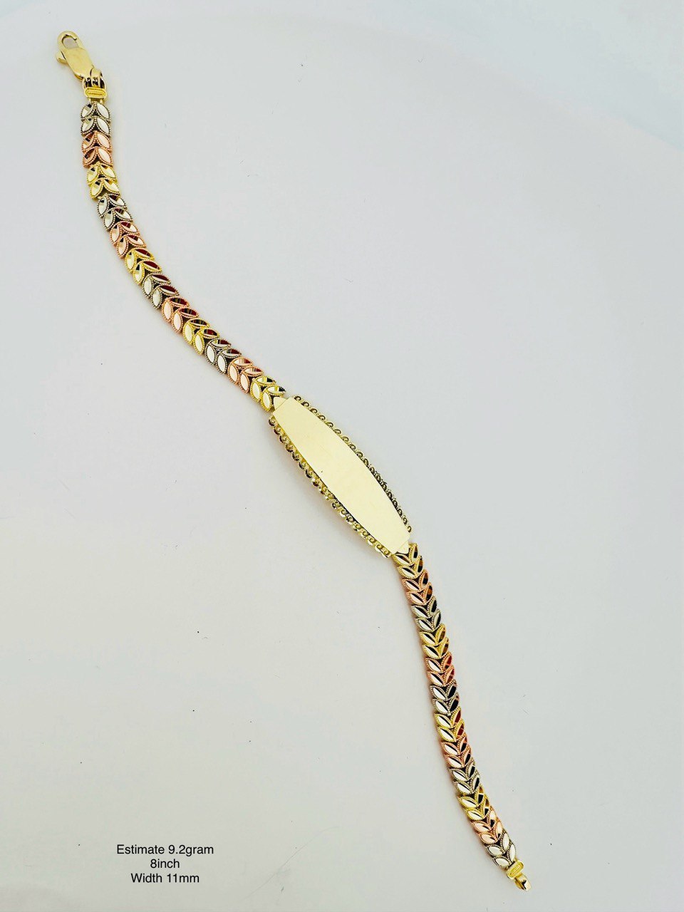 10K Three-Color Gold ID Bracelet - 11MM