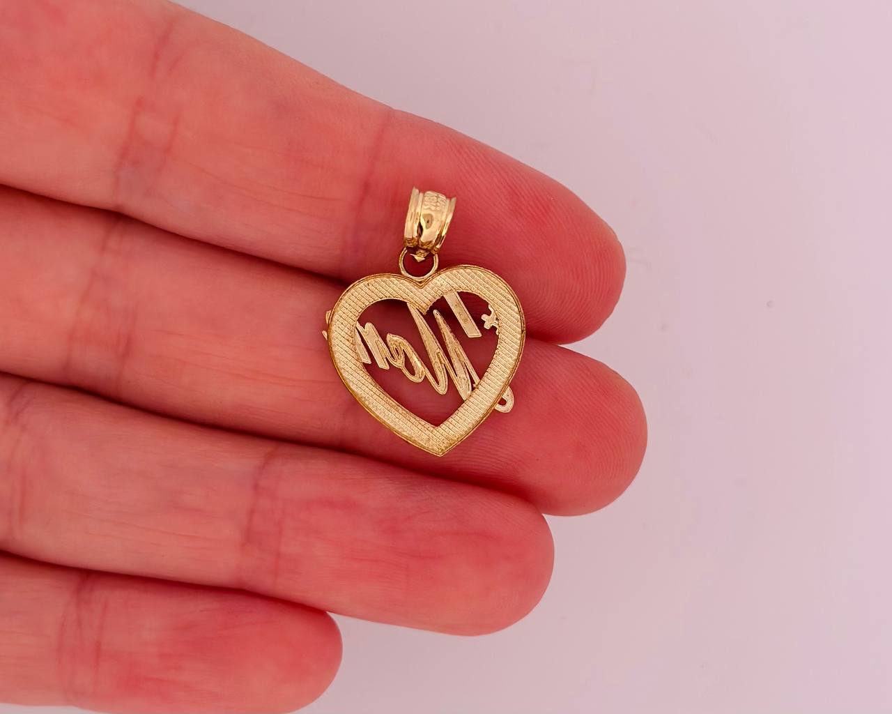 10K Yellow Gold MOM Pendant  - 2