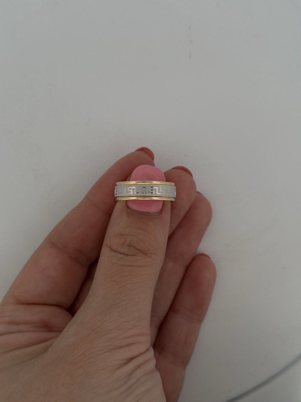 14K Gold Greek Ring  - 1