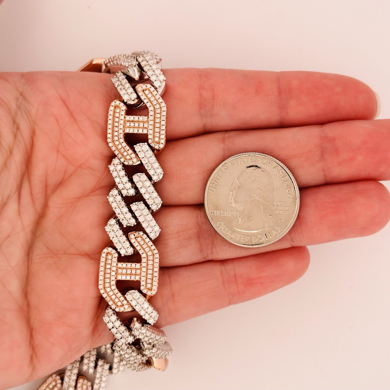 Sterling Silver Solid New Style Miami Cuban Chain Necklace with VVS-D Moissanite Stones, Three Color Options