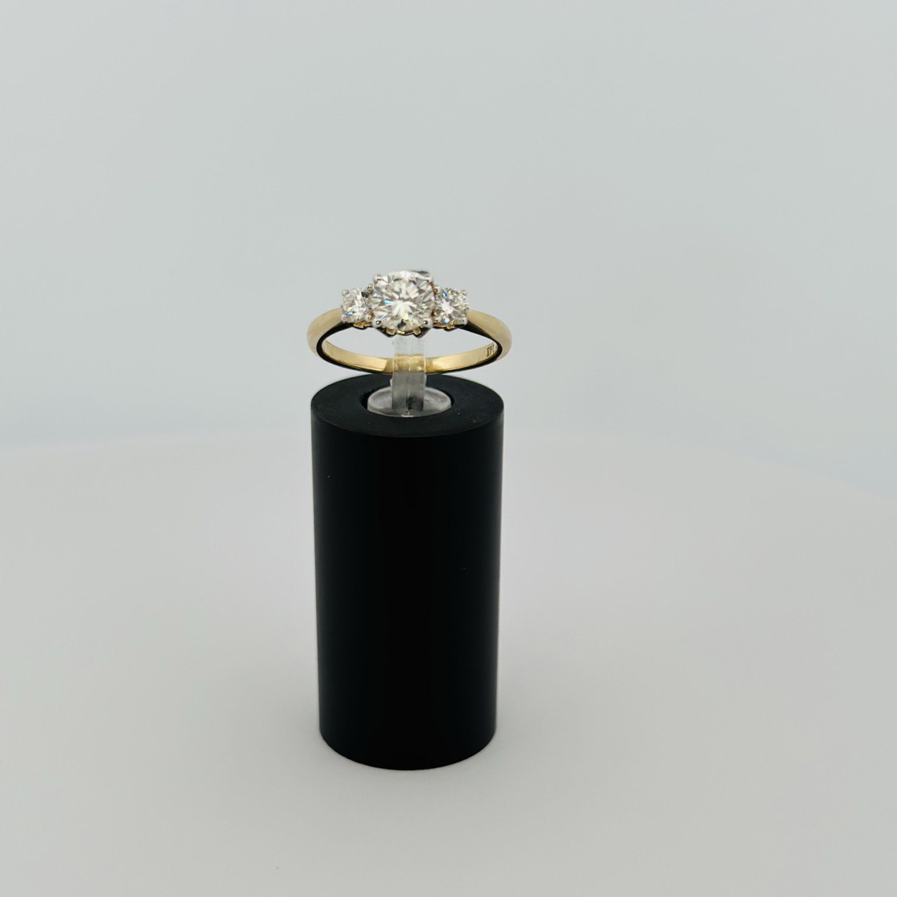 14K Gold Three-Stone Diamond Ring