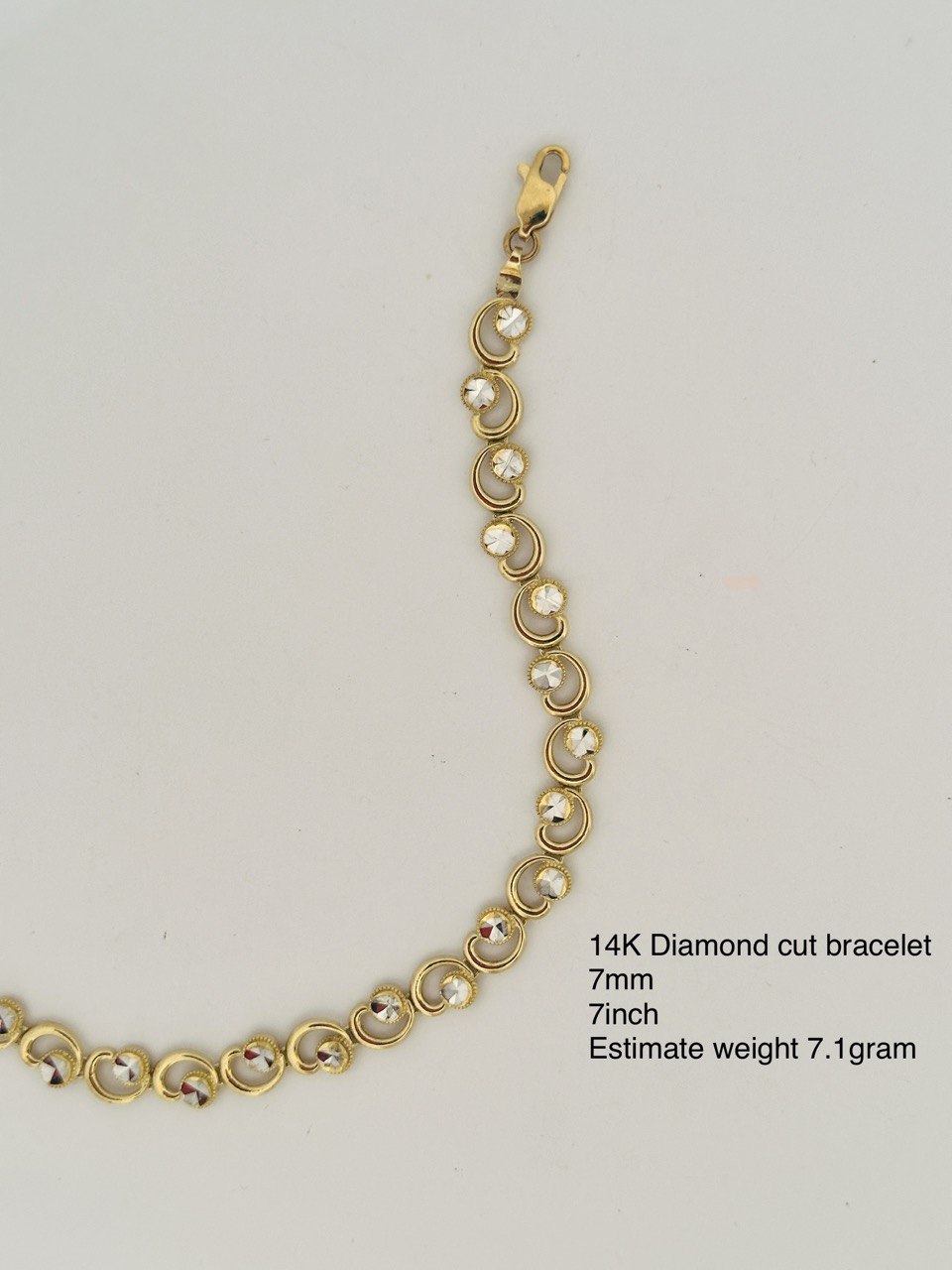 14K Dia-Cut Bracelet - 7MM