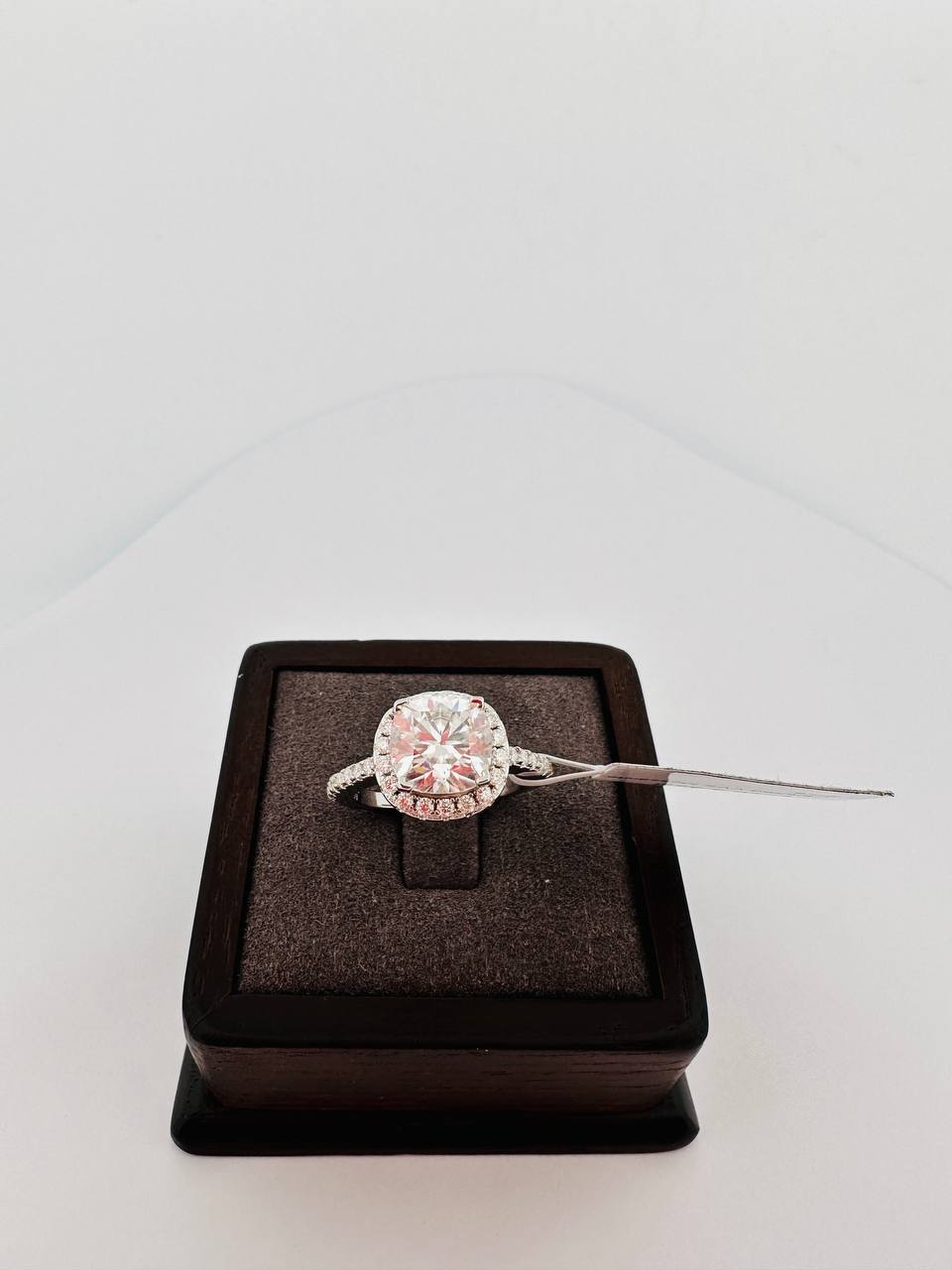 925 Sterling Silver 3ct VVS Moissanite Engagement Ring - 1