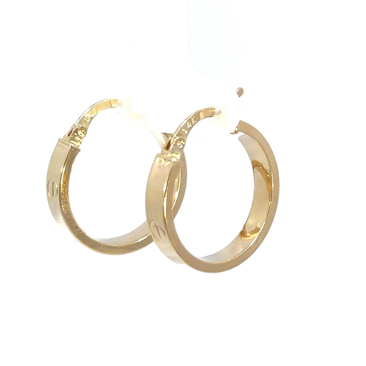 14K Yellow Gold Hoop Earrings  - 1