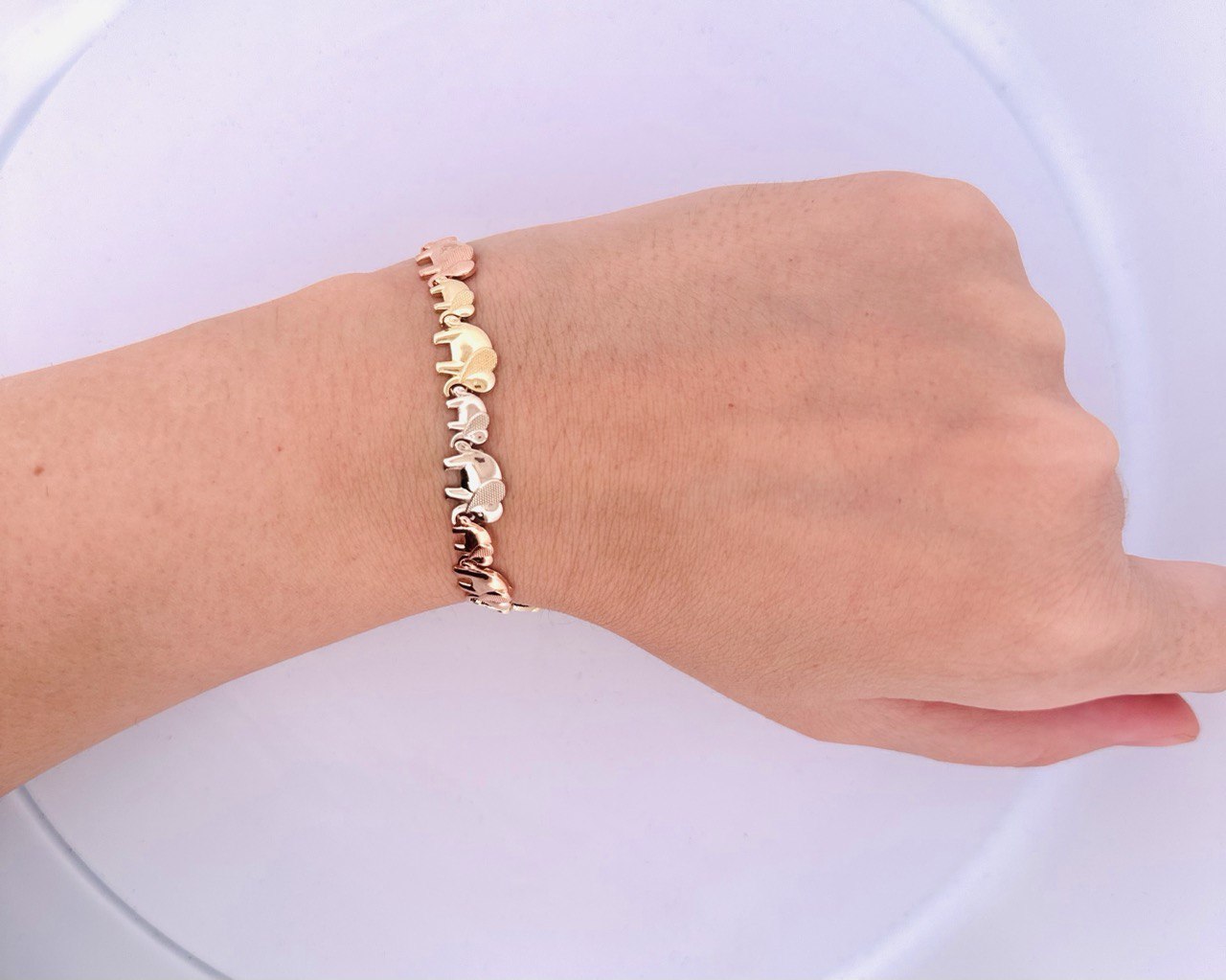 14K Elephants with Baby Bracelet