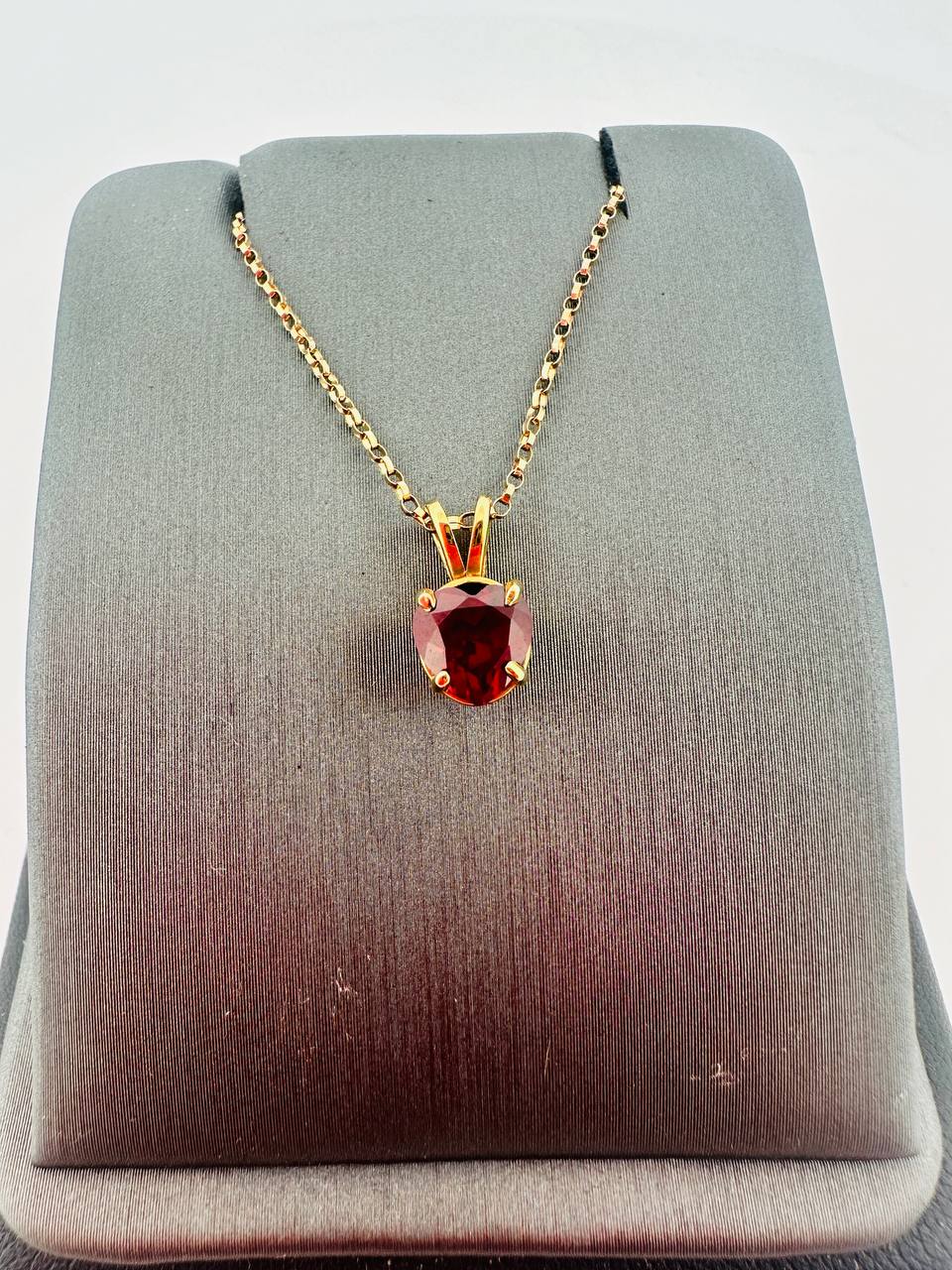 14K Gold Ruby Pendant with