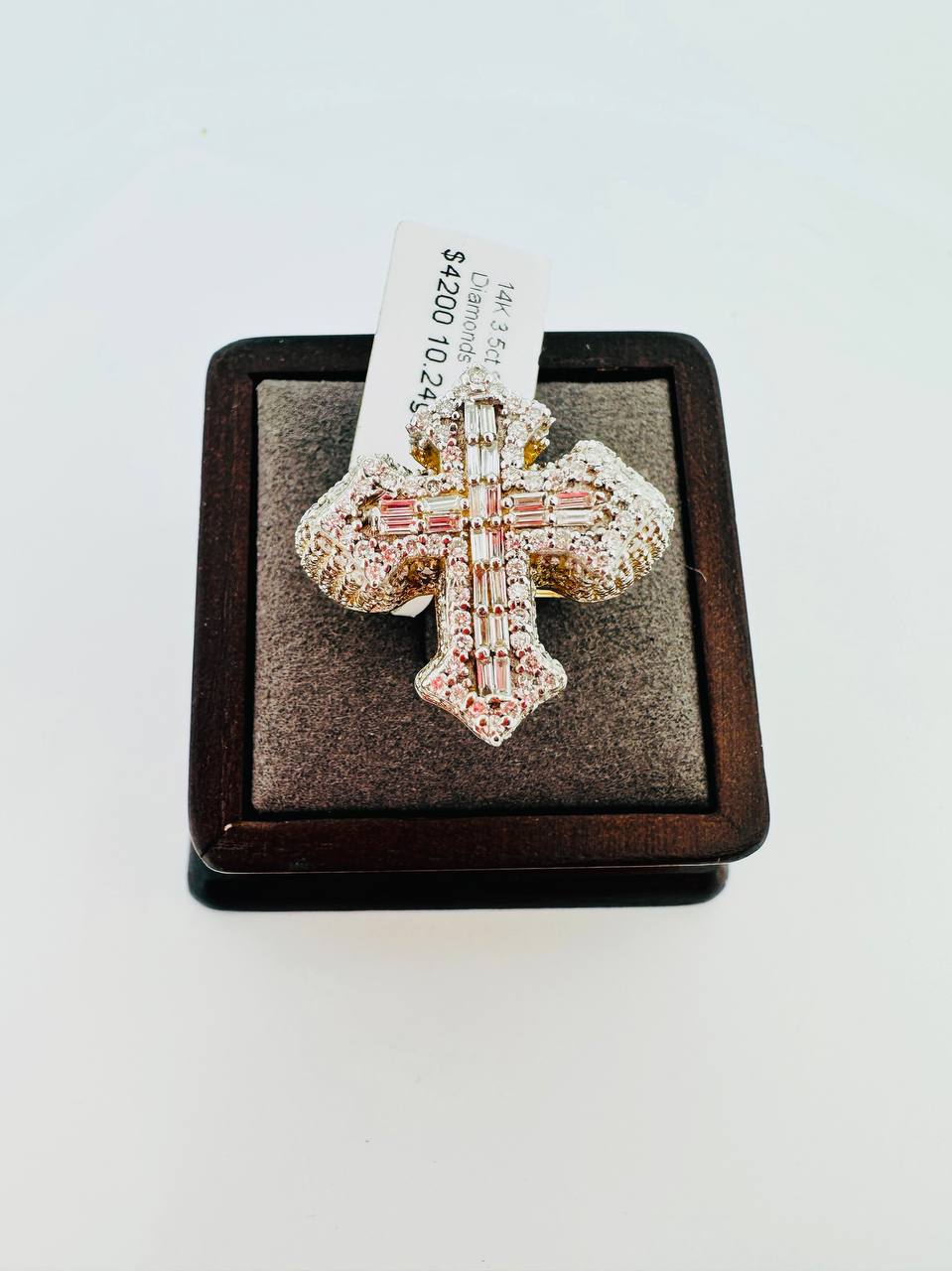 14K Cross Diamond Ring