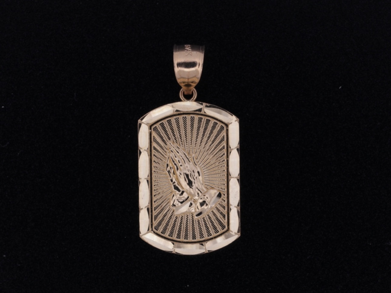 14K Pray Hands Pendant  - 2