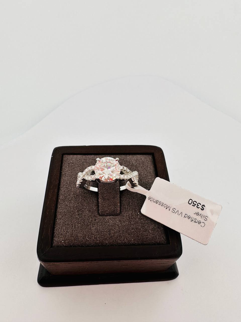 925 Sterling Silver 2ct VVS Moissanite Engagement Ring - 5