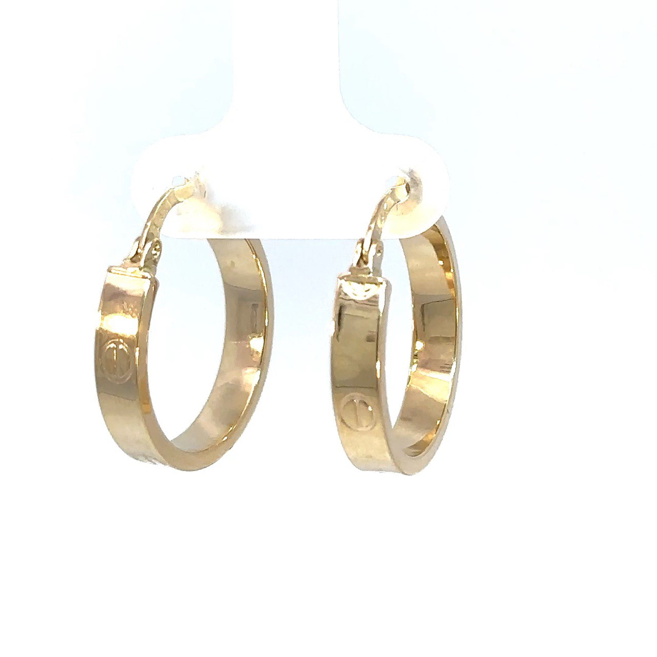 14K Yellow Gold Hoop Earrings  - 1