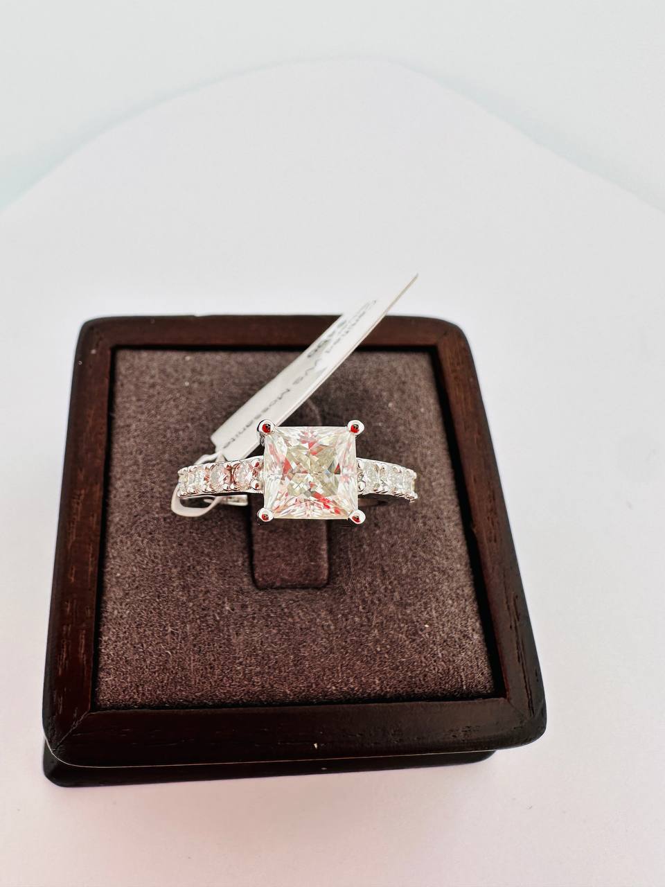 925 Sterling Silver 2ct VVS Moissanite Engagement Ring - 6