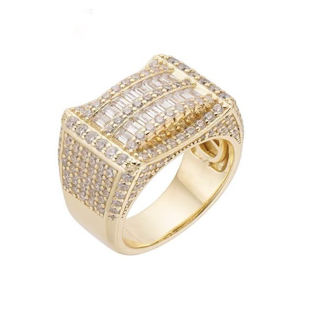 Sterling Silver Pave Set Ring with VVS Moissanite Stones, Two Color Options, 3.31 Total Carats