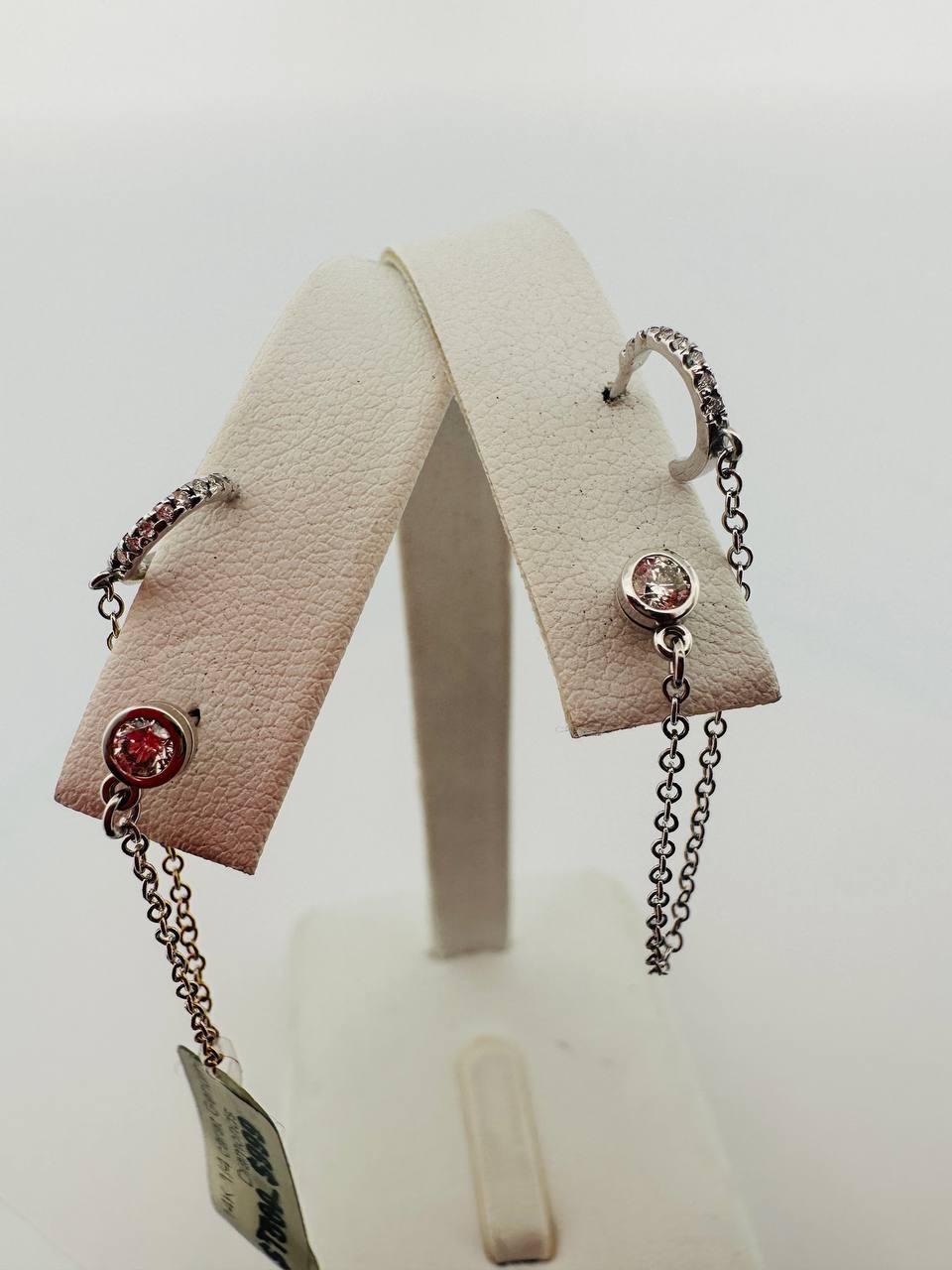 14K Double pin Diamond Earring