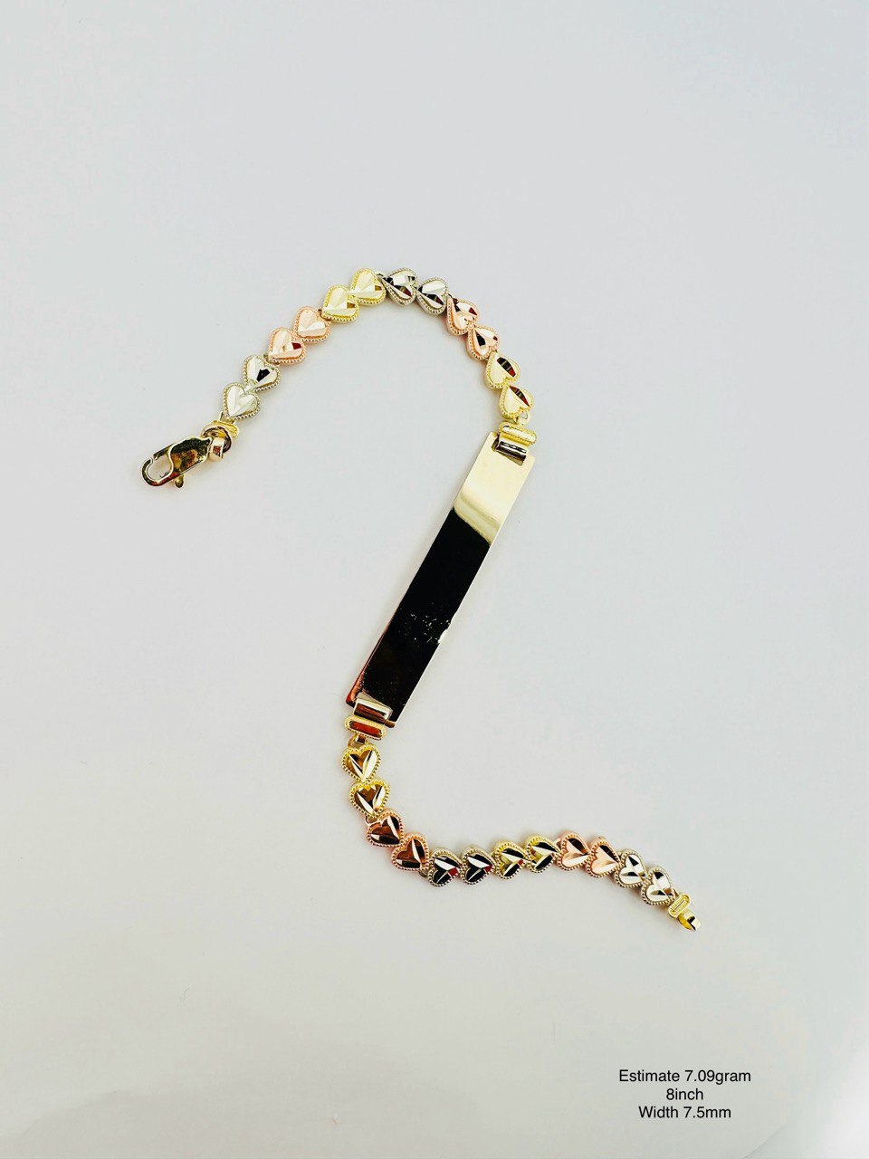 10K 3-Color ID Bracelet - 7.5MM