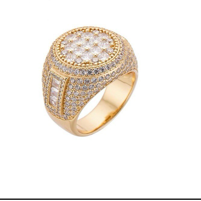 Sterling Silver Men's Ring with VVS Moissanite Stones,  5.90 Total Carats