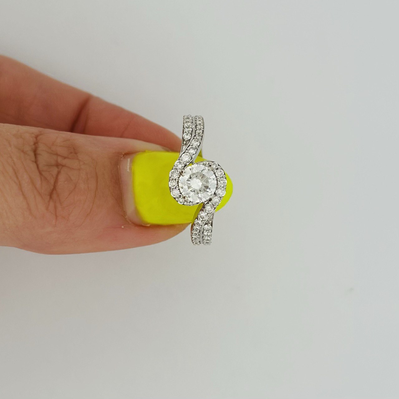 14K Gold Halo Diamond Ring