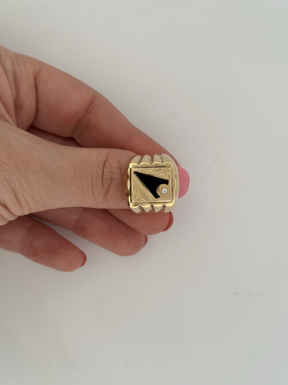 14K Gold with Onyx, Ring