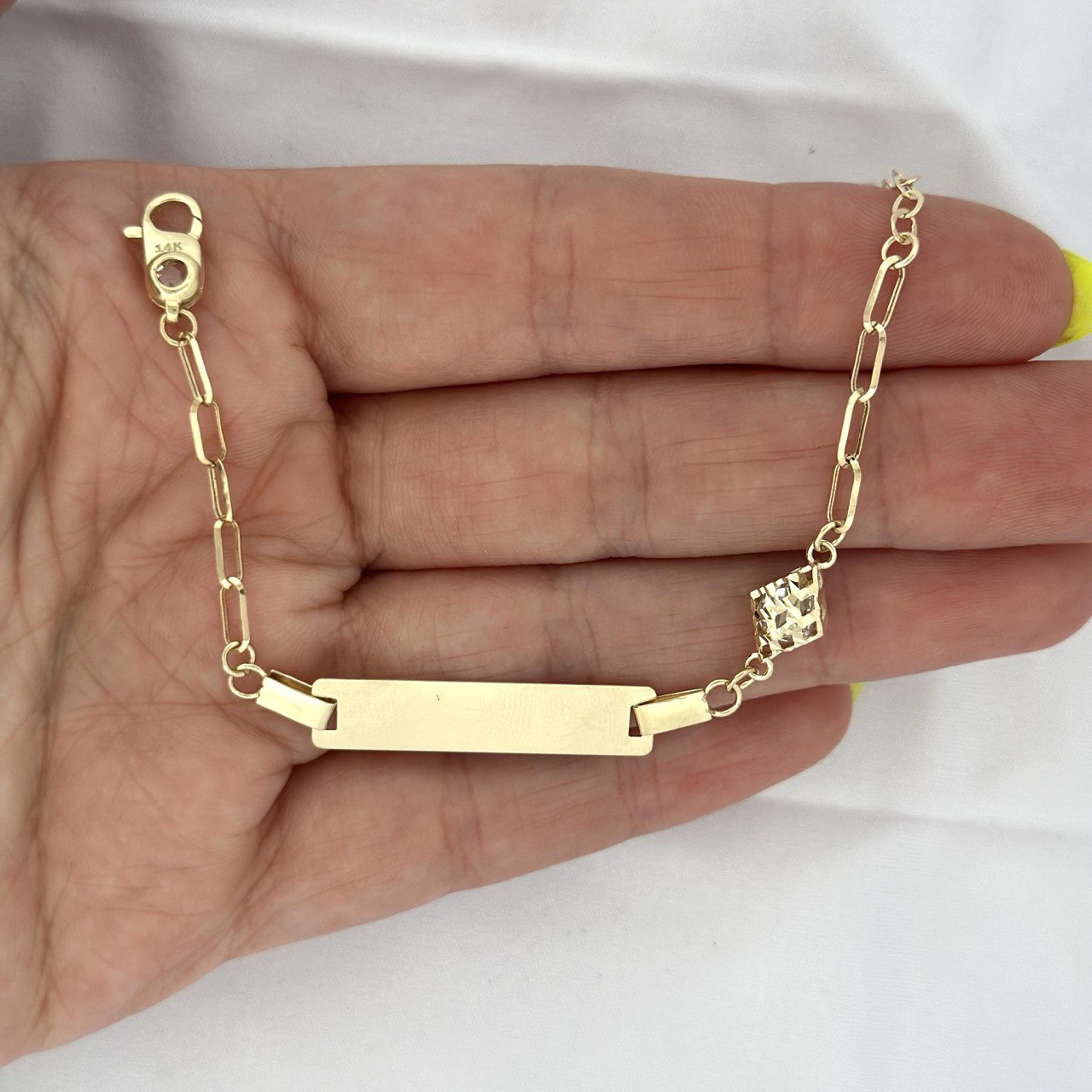 14K Yellow Gold ID Bracelet - 7.4MM