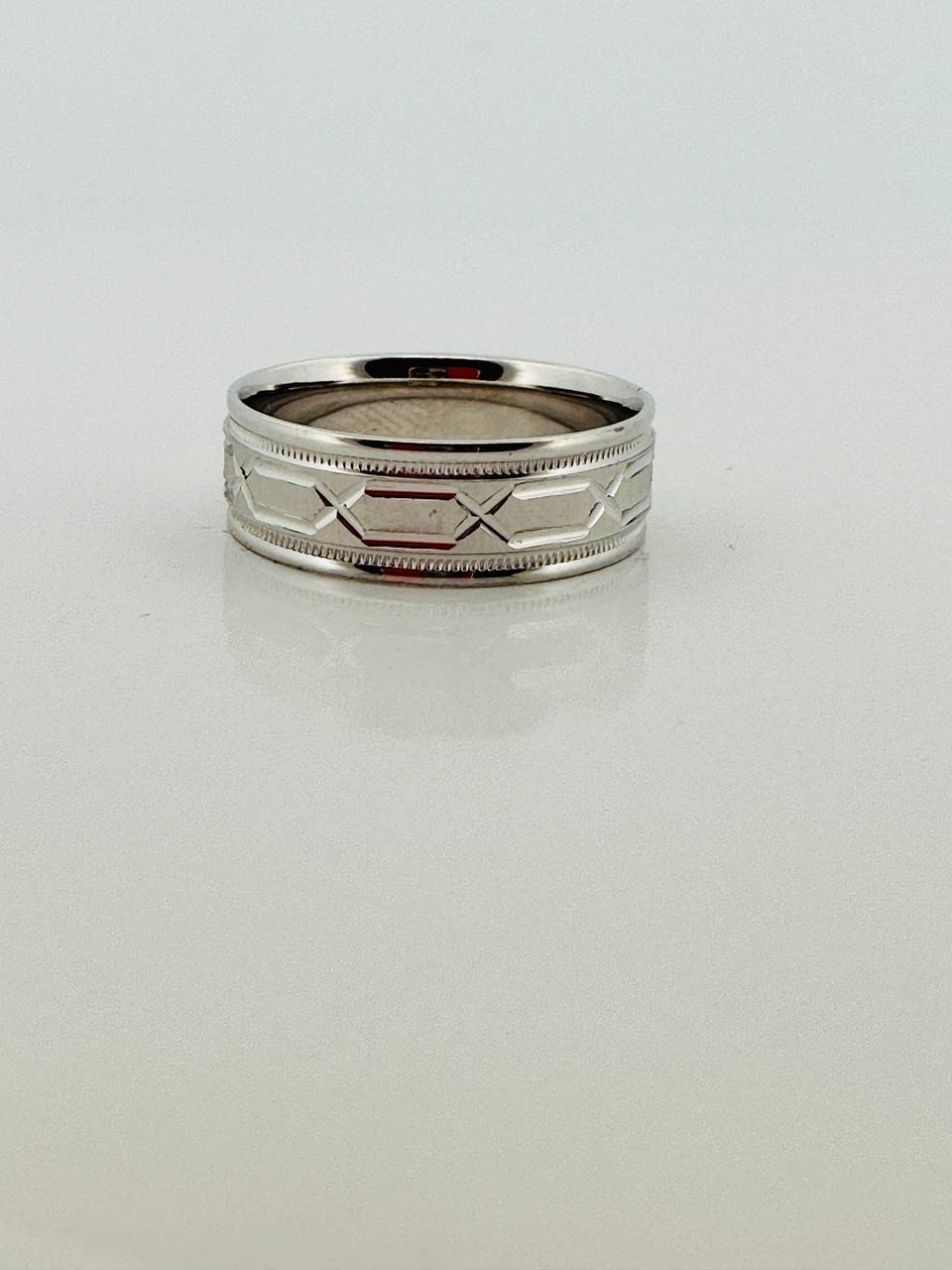 14K Solid Band with Design - 1