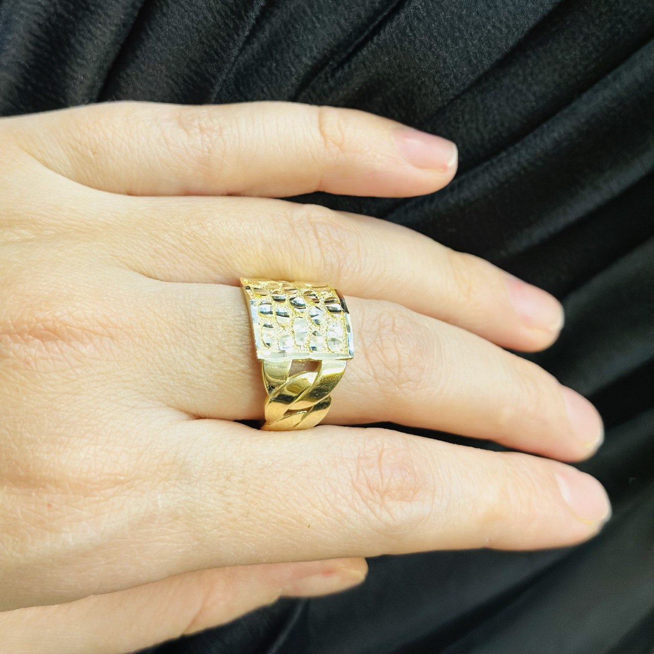 14K Gold Nugget Ring - 15MM,