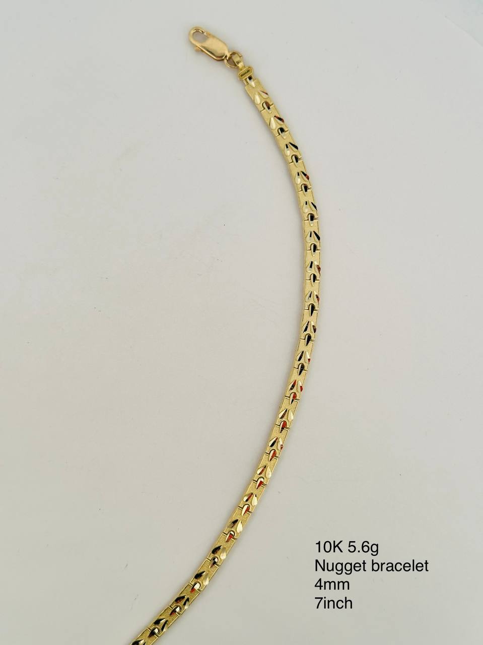 10K Yellow Gold Nuggets Bracelet - 4MM