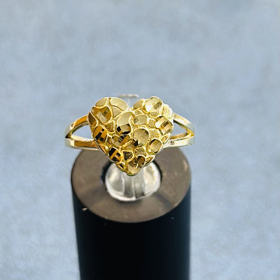 14K Gold Heart Nugget Ring - 12MM - 2