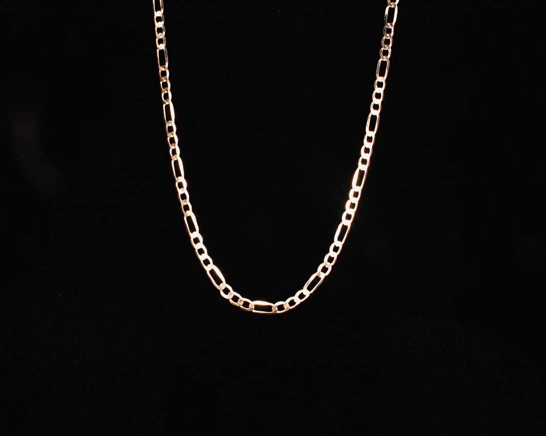 14K Solid Figaro Chain - 3 MM