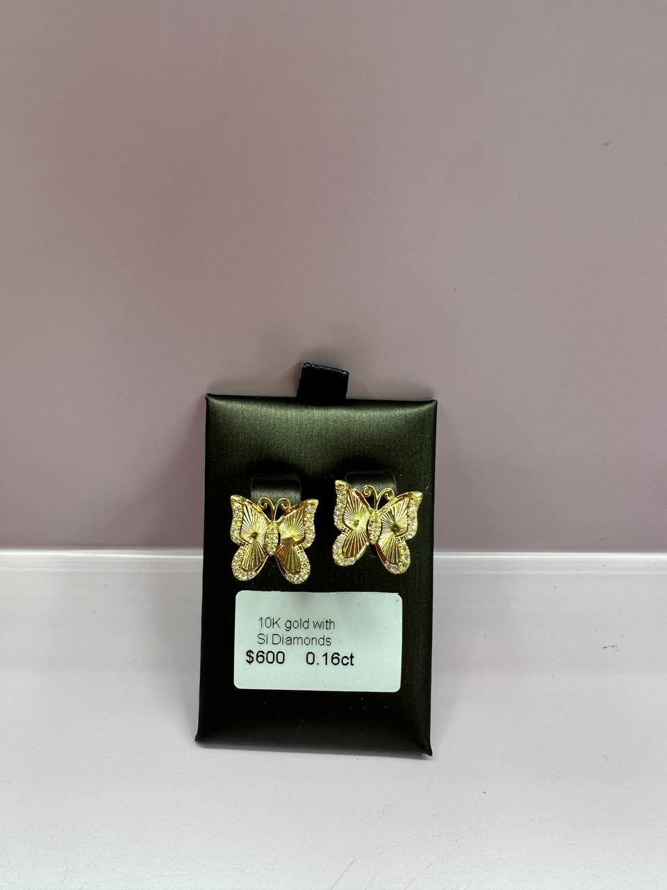 10K Butterfly Diamonds Earring
