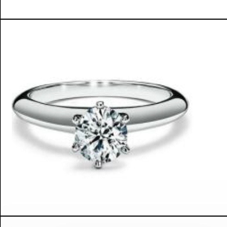 925 Sterling Silver 1ct VVS Moissanite Engagement Ring - 1