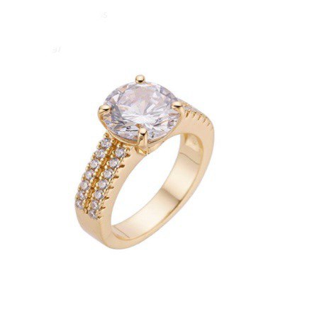 Sterling Silver Engagement Ring with 4-Carat Round Center Stone, VVS Moissanite, Two Color Options, 4.55 Total Carats