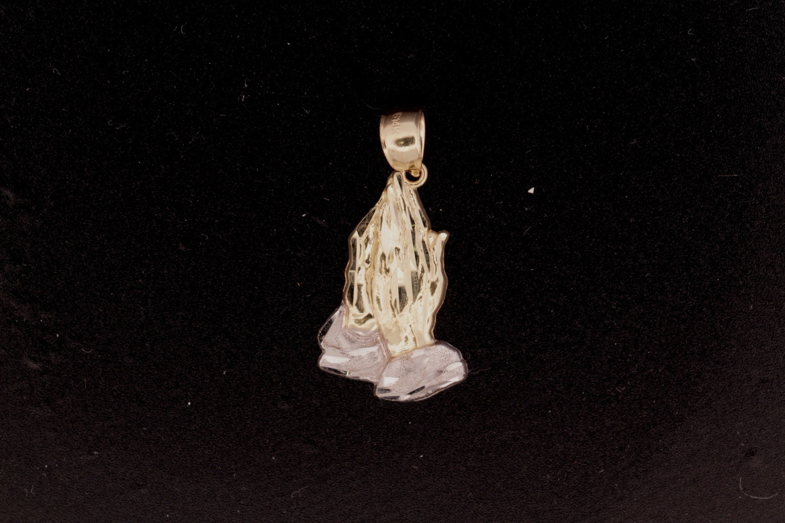 14K Pray Hands Pendant  - 1
