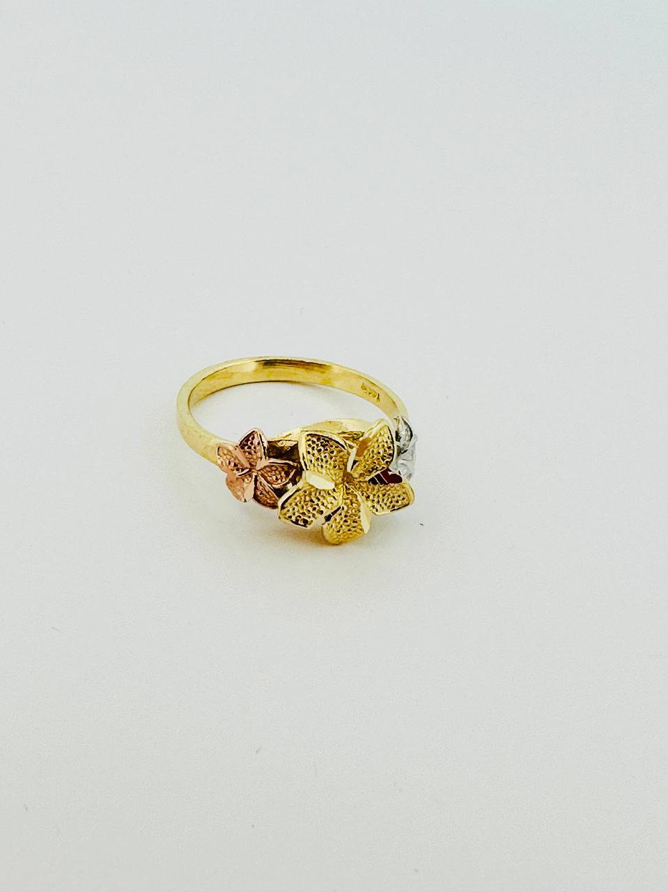 14K Solid Flowers ring
