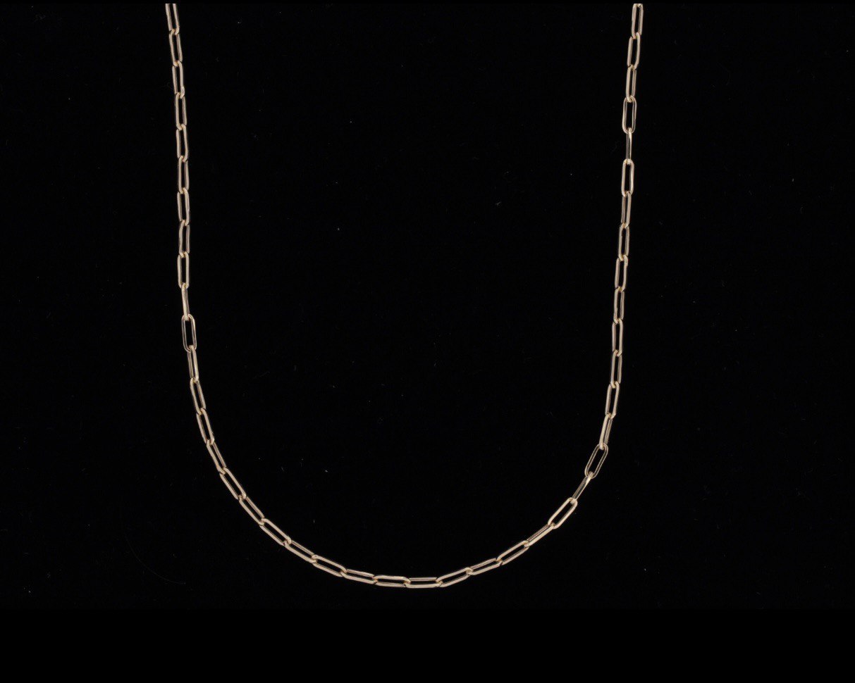 14K Solid Paperclip Chain