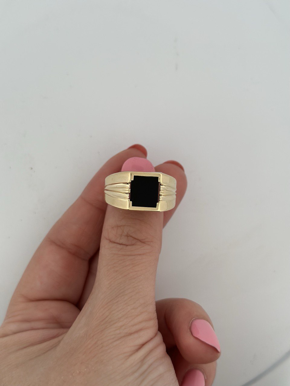 14K Gold with Onyx Stone Ring