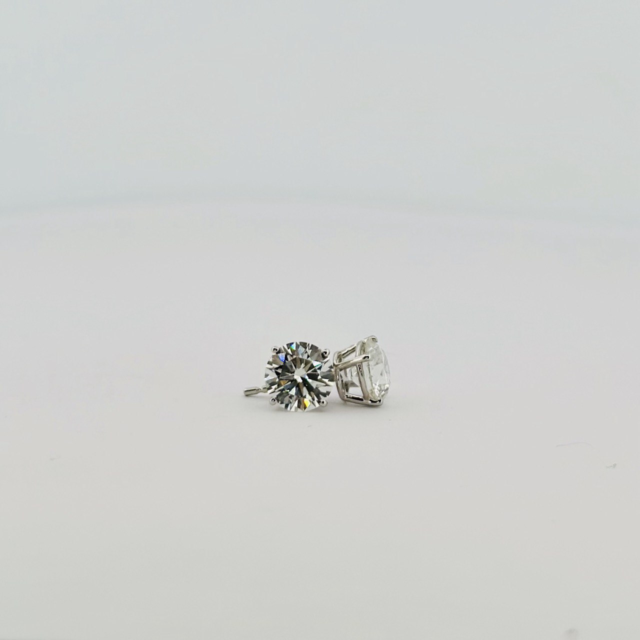 14K White Gold Stud Earrings with 3.07 CTW Lab-Grown Diamonds