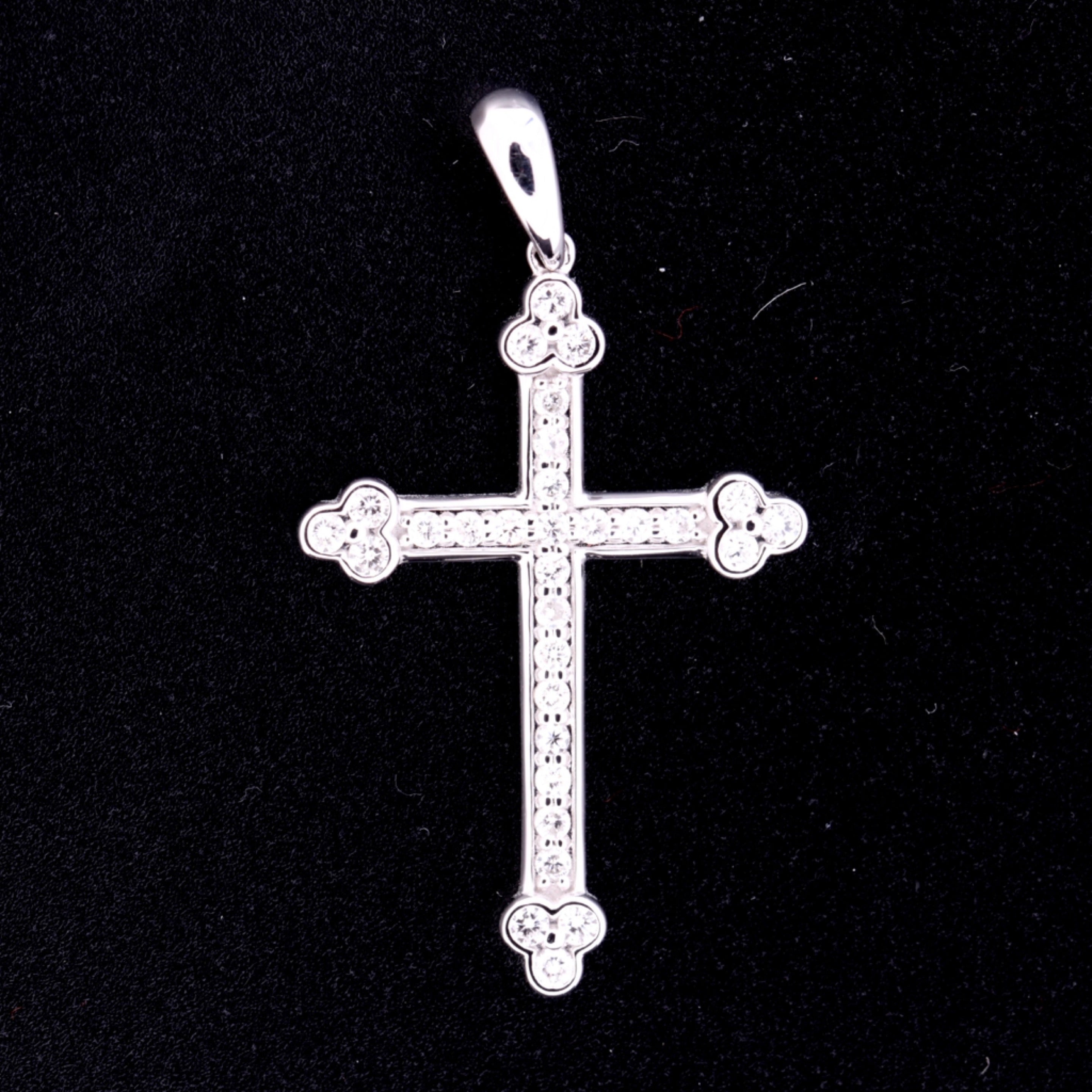 10K Yellow Gold Diamond Cross Pendant  - 2