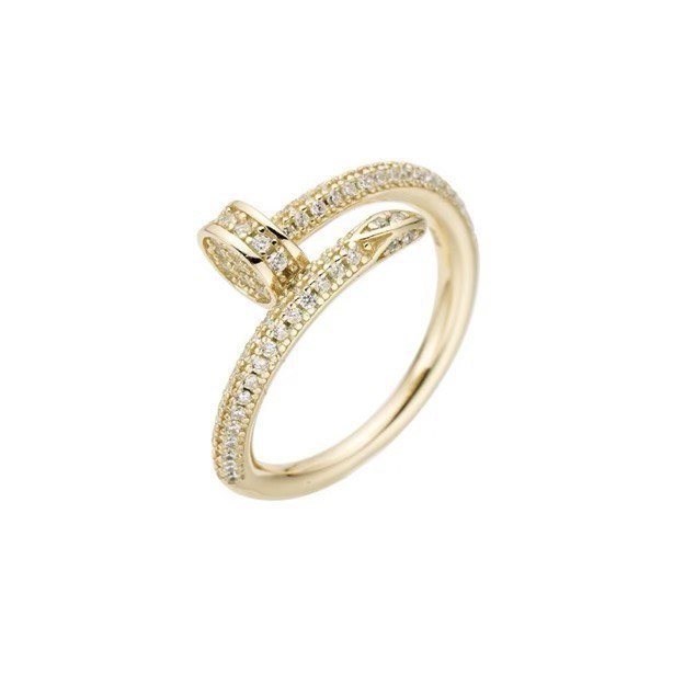 Sterling Silver Nail-Shaped Ring with VVS Moissanite Stones, Two Color Options, 0.52 Total Carats