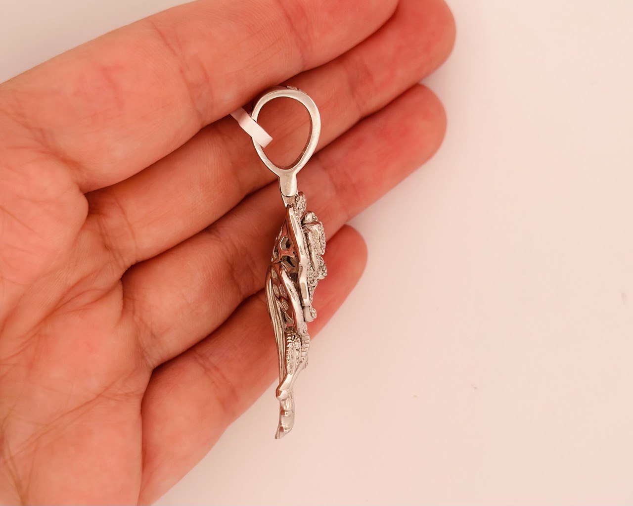 Sterling Silver VVS Moissanite Rose Flower Pendant