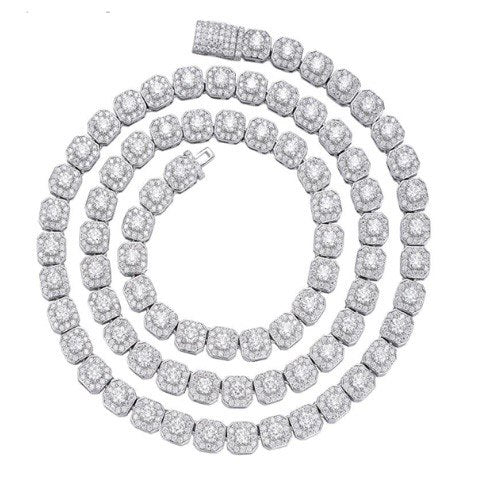 Sterling Silver Tennis Chain/Necklace with VVS Moissanite Stones - 6mm, 15.66 Total Carats
