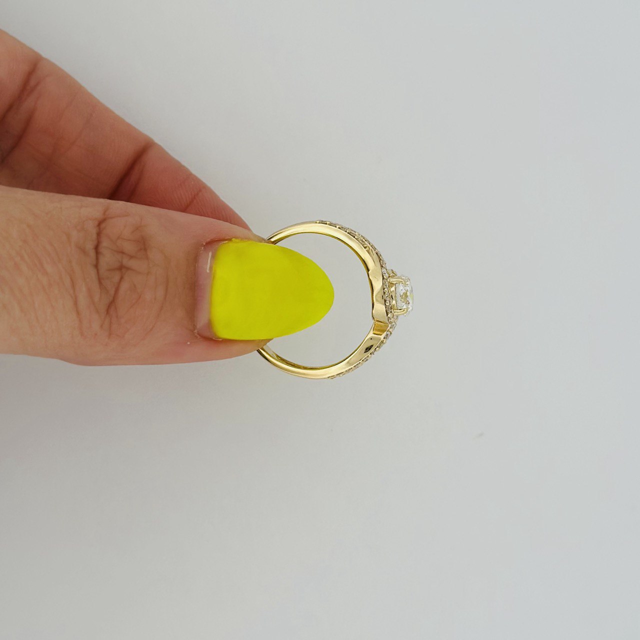 14K Gold Halo Diamond Ring