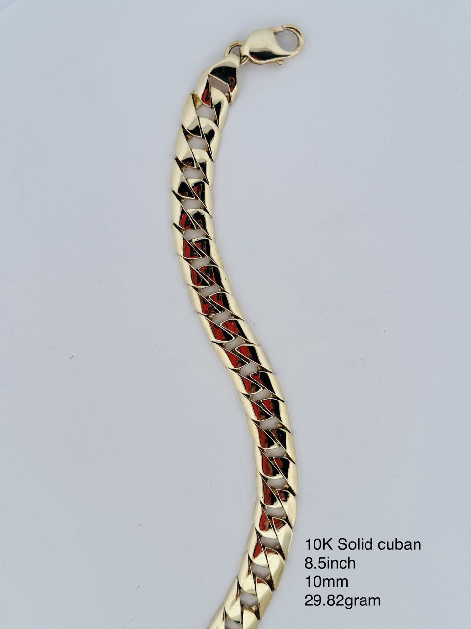 10K Solid Cuban Bracelet 10MM
